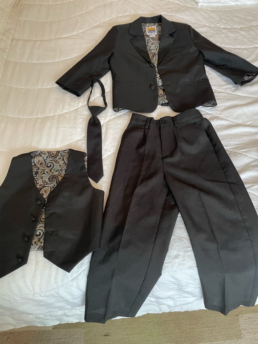 kid suit set, 3-Piece with Paisley Lining